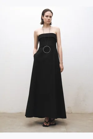 MANGO Strapless flared dress