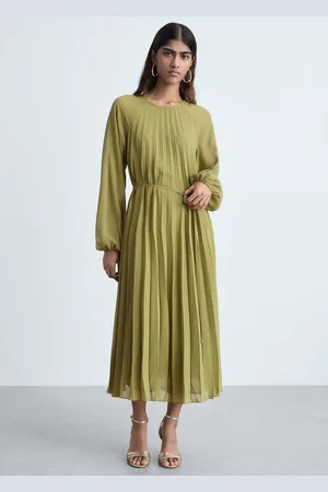 MANGO Pleated dress with bow belt