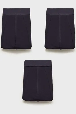 MANGO 3-pack of blue cotton boxers