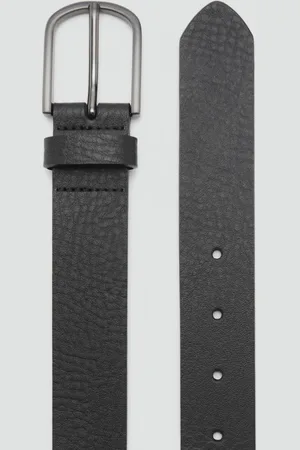 MANGO Pebbled leather belt