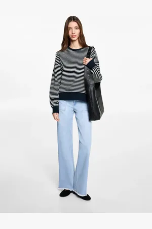 MANGO Striped cotton-blend sweatshirt