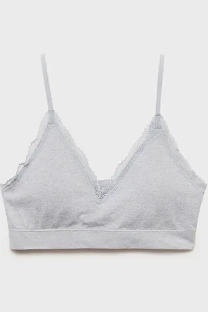 MANGO Lace detail triangle bra