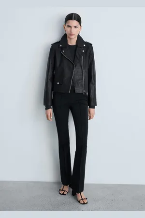 MANGO Leather biker jacket