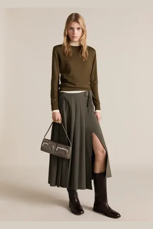 MANGO Pleated skirt with belt