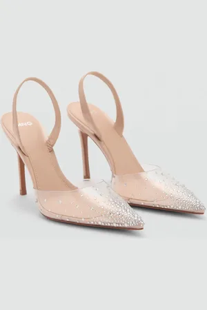 MANGO Transparent rhinestone pointed toe shoe