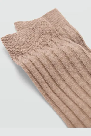 MANGO Ribbed wool blend socks