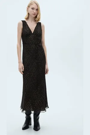 MANGO Leopard V-neck dress