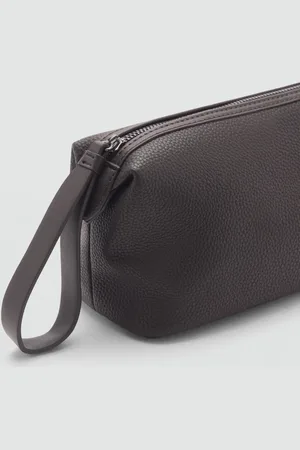 MANGO Contrast-strap pebbled cosmetic bag