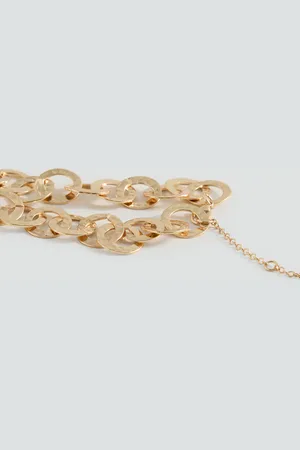 MANGO Interwoven hoops necklace