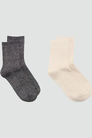 MANGO Pack of 2 ribbed lurex socks