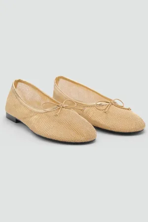 MANGO Mesh ballerina flats with bow
