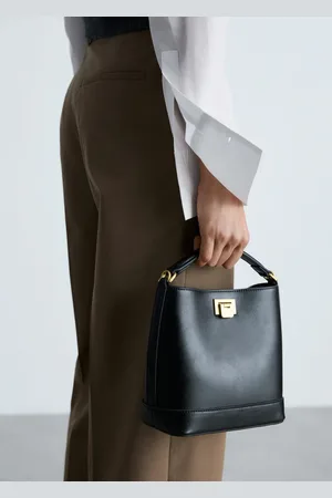 MANGO Mini shopper bag with metallic detail