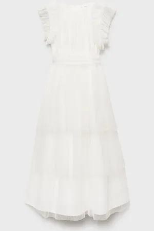 MANGO Ruffle plumeti dress
