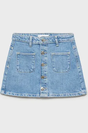 MANGO Buttoned denim skirt