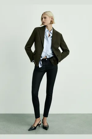 MANGO Waxed skinny pushup jeans
