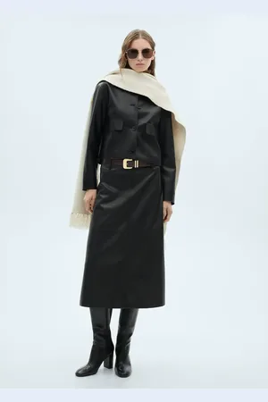 MANGO Leather-effect jacket with pockets