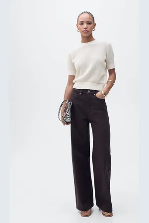 MANGO Short-sleeved openwork knitted sweater
