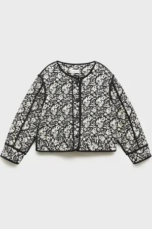 MANGO Printed quilted jacket