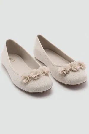 MANGO Ballet flats with flower decoration