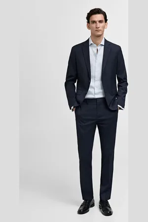 MANGO Slim-fit twill fabric suit with shirt cufflinks