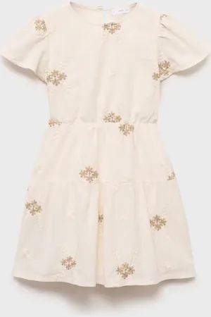 MANGO Short dress with embroidered detail