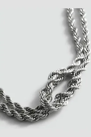 MANGO Braided chain necklace