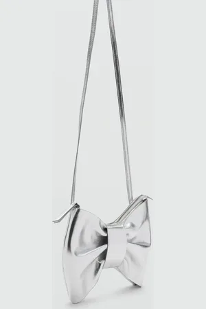 MANGO Metallic bow bag