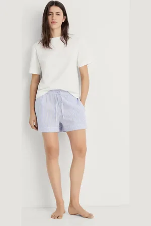 MANGO Two-piece striped seersucker pyjama shorts