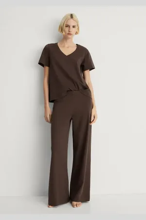 MANGO Plain cotton pyjama trousers