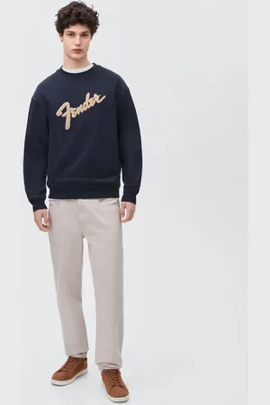 MANGO Cotton sweatshirt with embossed message