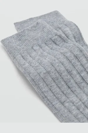 MANGO Ribbed wool blend socks