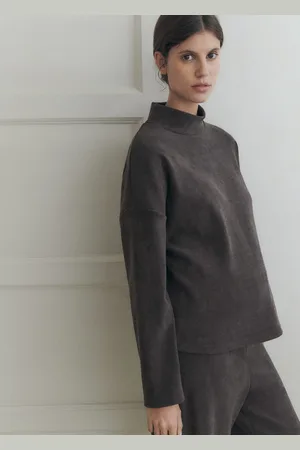 MANGO Corduroy sweatshirt with perkins neck