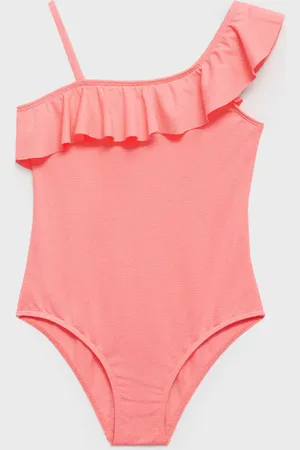 MANGO Asymmetric ruffle swimsuit