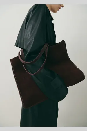 MANGO Leather shopper bag with stitching