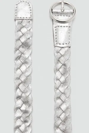 MANGO 100% braided leather belt