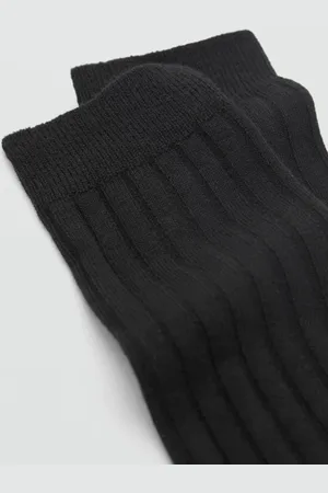 MANGO Ribbed wool blend socks