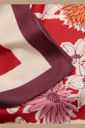 MANGO Floral satin scarf