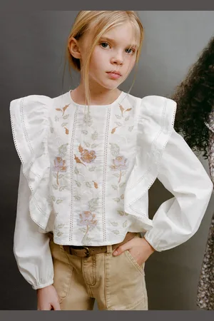 MANGO Floral embroidered blouse