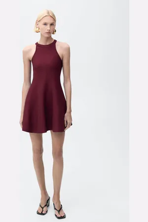 MANGO Short peplum knitted dress