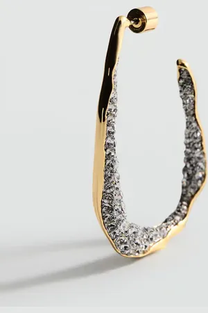 MANGO Hoops crystal earrings