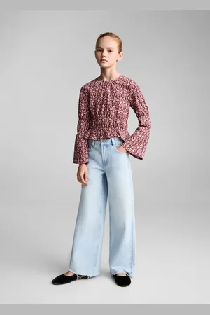MANGO Ruched printed blouse