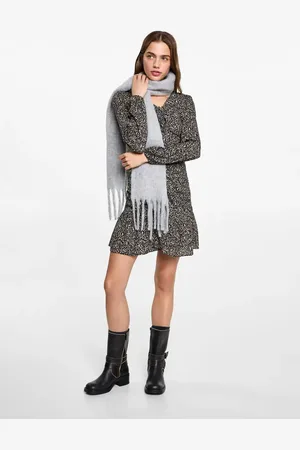 MANGO Printed ruched dress