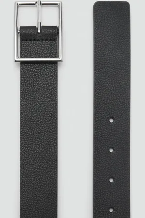 MANGO Pebbled leather belt