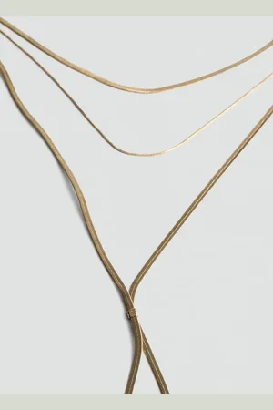 MANGO Long triple necklace