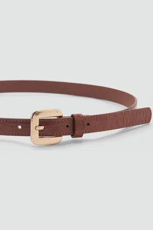 MANGO Croco leather-effect belt