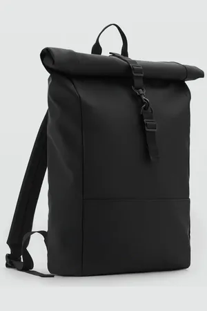 MANGO Rubberized backpack with flap closure