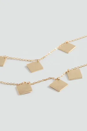 MANGO Beaded chain necklace