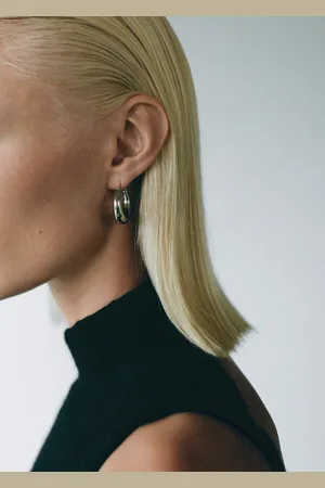 MANGO Volume hoop earrings