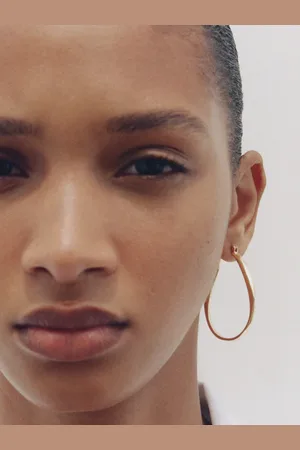 MANGO Oval hoop earrings