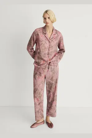 MANGO Tropical-print pyjama shirt